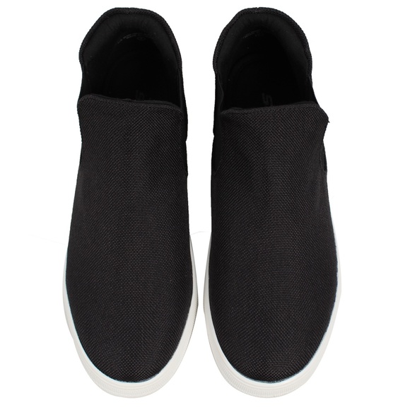 Black Round Toe Canvas Elastic Slip On Loafer Shoe - Picture 5 of 8